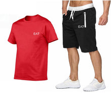 Load image into Gallery viewer, 2019 Train Graphic Series Print Fashion For Men New EA7 white Short Sleeve Men Tracksuits Set Male T-shirt fashion Clothing