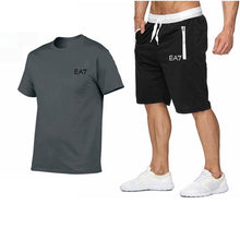 Load image into Gallery viewer, 2019 Train Graphic Series Print Fashion For Men New EA7 white Short Sleeve Men Tracksuits Set Male T-shirt fashion Clothing