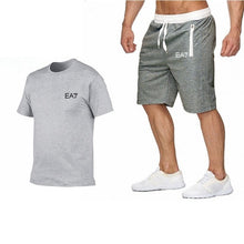 Load image into Gallery viewer, 2019 Train Graphic Series Print Fashion For Men New EA7 white Short Sleeve Men Tracksuits Set Male T-shirt fashion Clothing