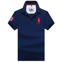 Load image into Gallery viewer, New Casual PoloShirts Men 3D Embroidery Summer Short Sleeve For Man Slim Fit Cotton Solid Color Camisa Polos hombre Masculina